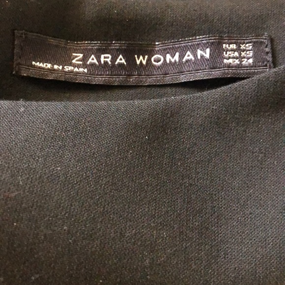 Zara Woman Black Keyhole Back Short Sleeve Shift Dress Imported Womens XS - Picture 8 of 10